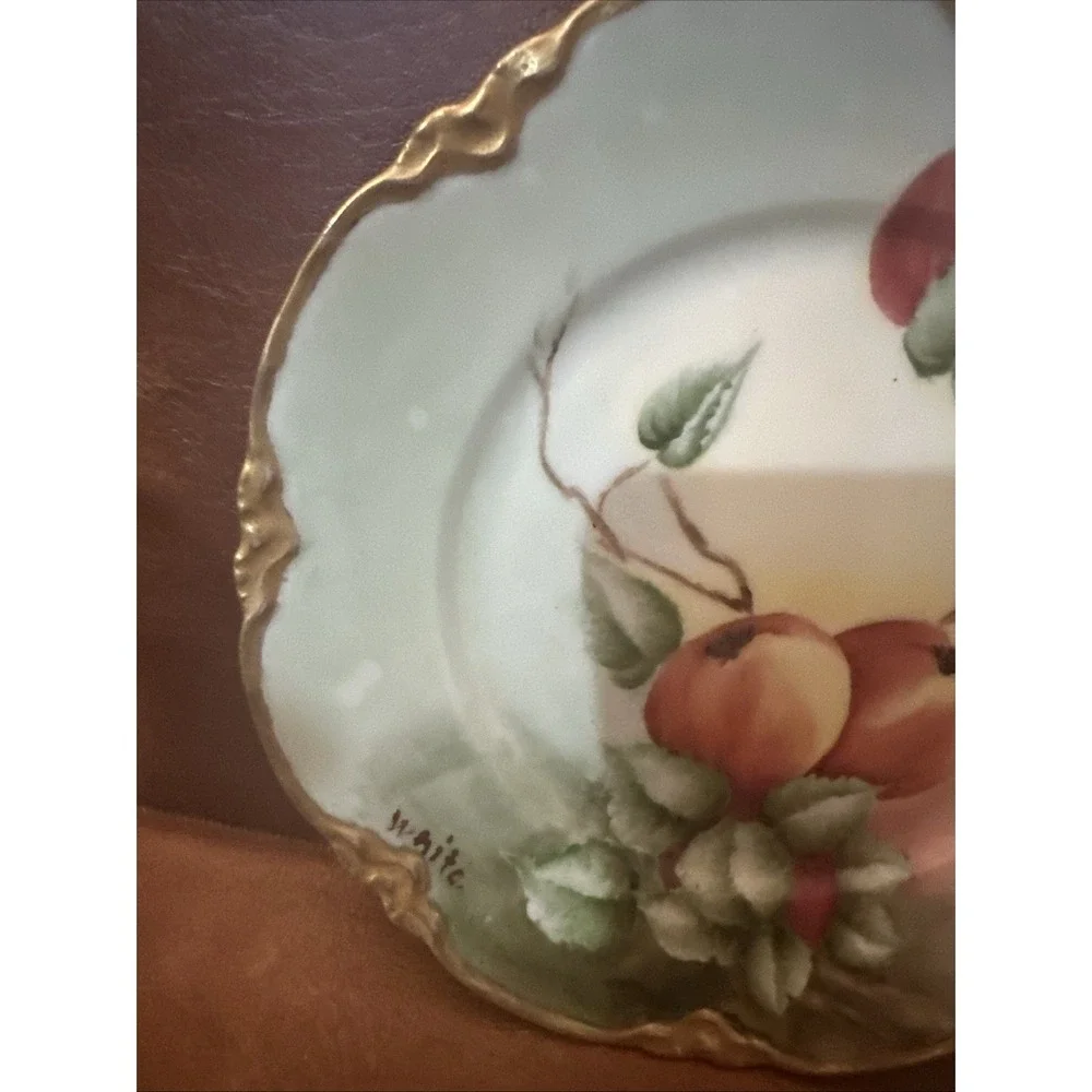 Vintage Antique German Bavaria Painted Fruit Design Porcelain Plate7-1/2